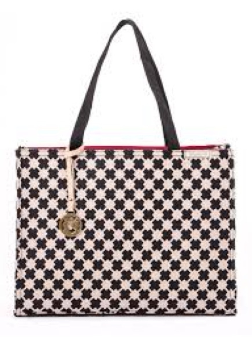 Spartina 449 Ellis square market tote Black and Cream Patterned Tote Bag